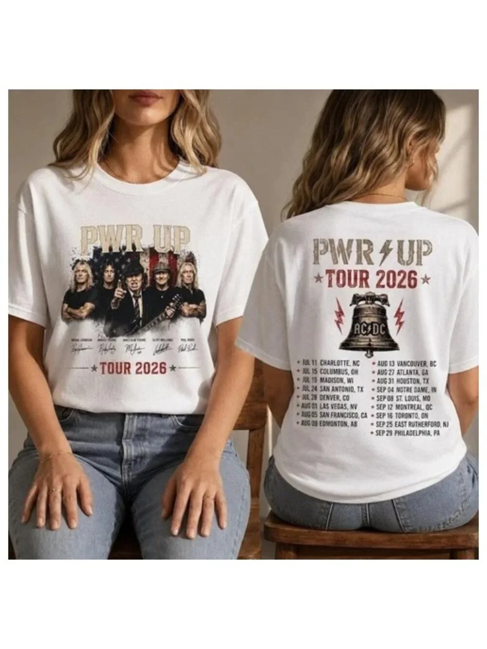 AC/DC PWR UP Tour 2026 Dates Graphic Concert T-Shirt
